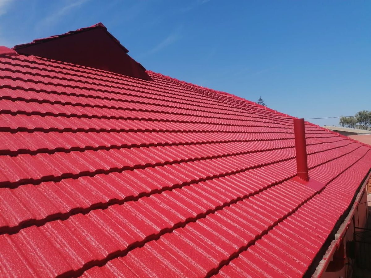 Completed red roof painting project